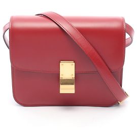 Céline Borsa a tracolla CELINE Classic Teen Box in pelle Rosso