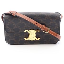 Céline Bolsa de ombro CELINE Claude Triomphe em canvas revestido Marrom