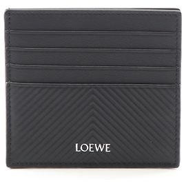Loewe Open Card Holder Leather Card Case Black