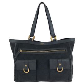 Sac cabas Gucci Abby GG Canvas Leather Noir