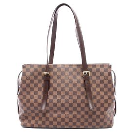 Borsa Tote Louis Vuitton Damier Ebene Chelsea Marrone