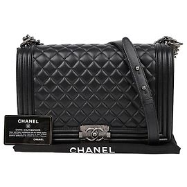Chanel Borsa a tracolla Boy Large per ragazzo Nero