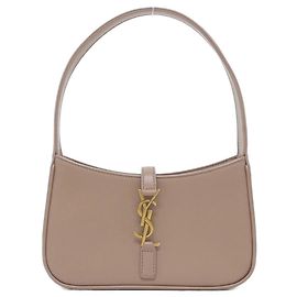 Yves Saint Laurent Saint Laurent LE 5 A 7 MINI Bolsa de Ombro em Pele de Vitelo Marrom Bege