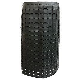 Bottega Veneta gewebter Rock aus schwarzem Leder Schwarz