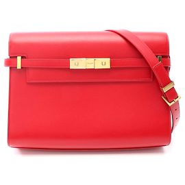 Saint Laurent Leather Manhattan Shoulder Bag Red