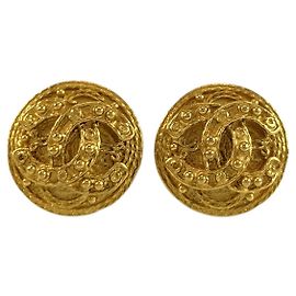 Boucles d'oreilles clip Chanel Coco Mark Doré Métallisé