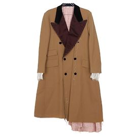 Gucci Asymmetric Stitch Coat Size Brown