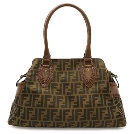 Sac cabas Fendi Zucca Etnico Nylon Jacquard Marron