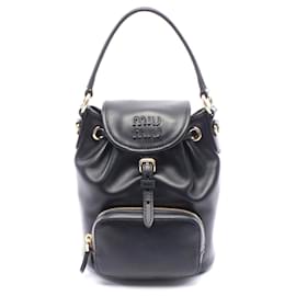 Miu Miu Leather Mini Backpack Black