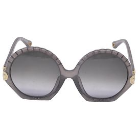 Chloé Vera Seashell Round Sunglasses in Grey Acetate Grey