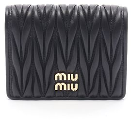 Cartera de cuero MATELASSE Miu Miu Negro