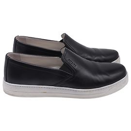 Baskets slip-on Prada Sport en cuir noir Noir