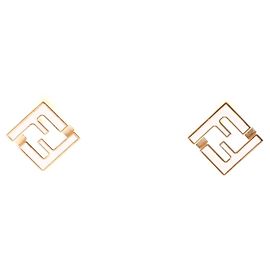 Fendi Forever Ohrringe vergoldeter Schmuck Golden Metallisch