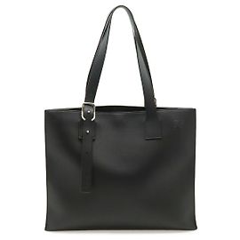 Loewe Anagram Schnallen Leder Tote Bag Schwarz