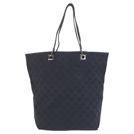 Borsa Tote Gucci GG Canvas e Pelle Nero