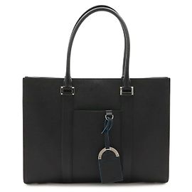 Bulgari Bvlgari Leather Business Briefcase Black Black