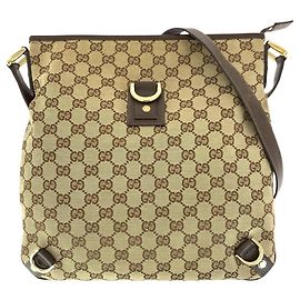 Borsa a Spalla Gucci Abbey GG Canvas Marrone