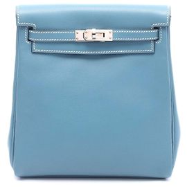 Hermès Hermes Kelly Ado PM Leather Backpack Blue
