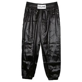 Pantalones de boxeo Céline negros de seda Negro