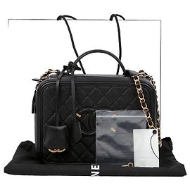 Chanel Borsa Tote Grande e Borsa a Spalla in Caviar Nero