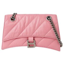 Balenciaga Bolsa de ombro e transversal Quilted Crush Small Chain Rosa