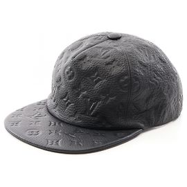 Boné de couro Louis Vuitton Monogram Cuir 1.0 Preto