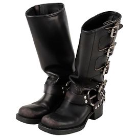 Miu Miu Botas Biker com Fivela Tamanho Preto