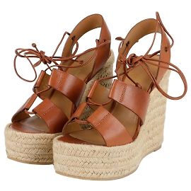 Saint Laurent Sandali Espadrilles con Platform Marrone