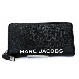 Carteira longa de couro de bezerro MARC JACOBS Preto