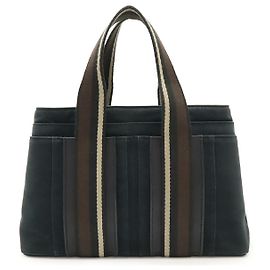 Hermès Hermes Troca HorizontalPM Canvas Leather Tote Bag Black