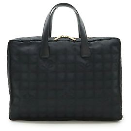Chanel New Travel Line Nylon Jacquard Briefcase Black