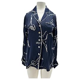 Autre Marque Camicia blu navy stampata Blu navy