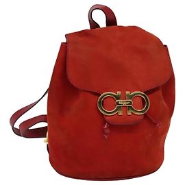 Salvatore Ferragamo Gancini Suede Rouge
