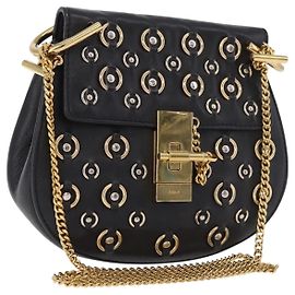 Chloé Mini bolsa de couro Chloe Drew Preto