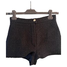 Short de tweed preto Chanel Preto