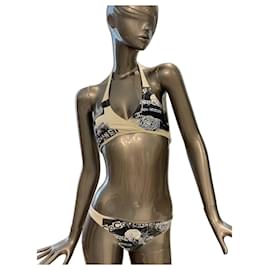 Chanel Black & White Monogram Bikini Black White Monogram