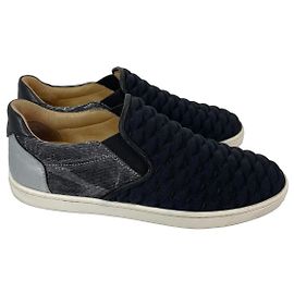Baskets Christian Louboutin Master Key Flat Tis Neo3d/Tis Etinc/Specc Black/Silver Noir Bijouterie argentée