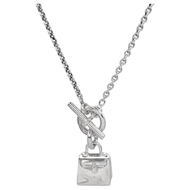 Hermès HERMES Amulette Kelly Charm Necklace Silvery
