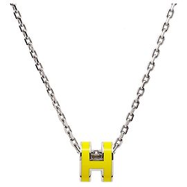 Hermès Pingente de Colar Mini Pop H HERMES Prata Amarelo