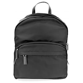 Prada Black Nylon Backpack with Silver Hardware Black