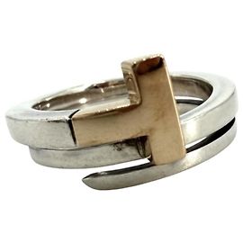 Bague T Square Wrap de Tiffany & Co. Argenté Doré