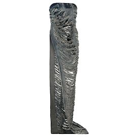 NUEVO Rick Owens FW23 Luxor Runway Distressed Denim Asymmetric Maxi Top Azul Gris