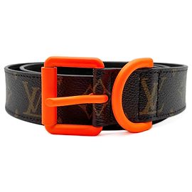 Cinto Signature Louis Vuitton para homem Marrom Laranja