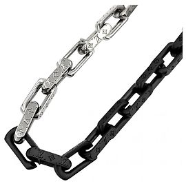 Collana a catena Monogram da uomo Louis Vuitton Nero Argento