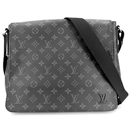Borsa a tracolla District MM da uomo Louis Vuitton Monogram Eclipse Nero