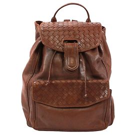 Bottega Veneta Intrecciato Leather Backpack Brown