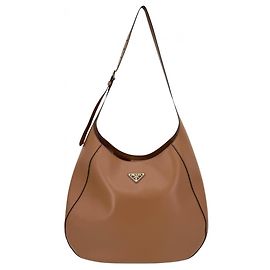 Borsa a tracolla in pelle marrone Prada Marrone