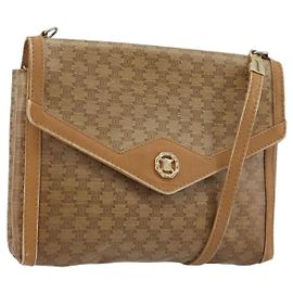 Céline CELINE Sac à bandoulière Macadam PVC Cuir Beige Or Auth bs35806 Beige Doré