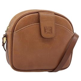 Bolsa de Ombro Burberry em Couro Marrom Ouro Auth 190582 Marrom Dourado