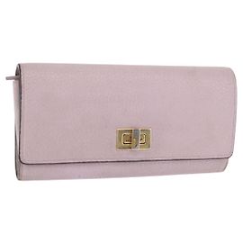 FENDI Long Wallet Leather Purple Gold 8M0427 Auth bs35938 Golden Purple